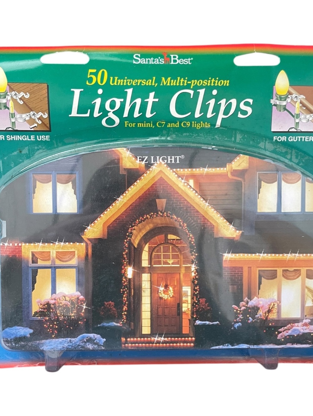 Santa's Best 50 Universal Multi-position Light Clips for Mini, C7, and C9 Lights